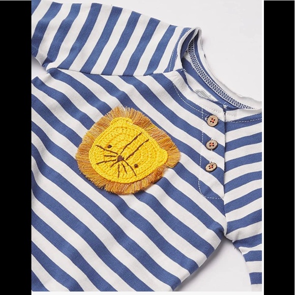 NWT MudPie Crochet Lion Romper 9-12m - Picture 2 of 3